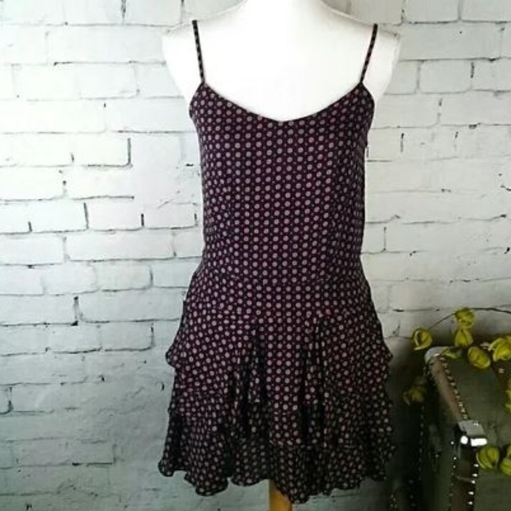 Derek Lam 10 Crosby Sleeveless Floral Ruffle Mini Dress Size 2 Blue/Red